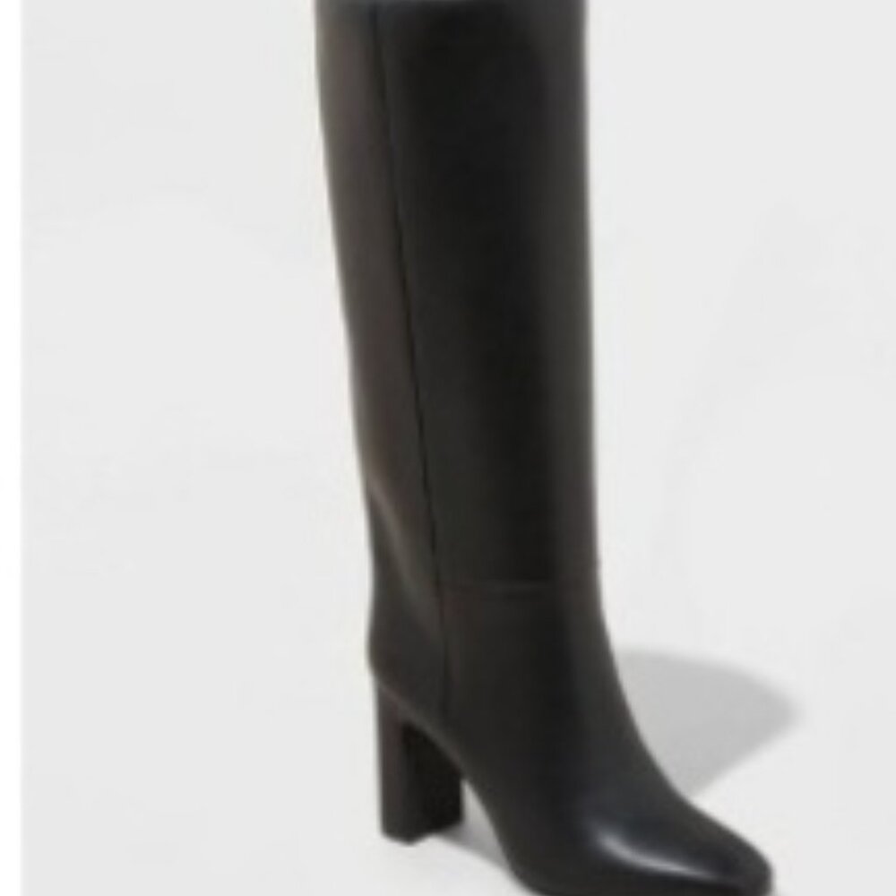 Black leather boots